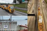 Phát hiện siêu xe tải 540 tấn di chuyển trên tuyến cao tốc cùng đoàn xe hộ tống, đi với vận tốc chỉ 10 km/h để thực hiện nhiệm vụ quan trọng