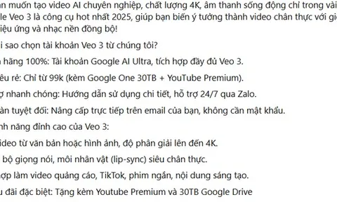 Mua tài khoản tạo video AI Veo3, Midjourney giá rẻ, cẩn thận rủi ro