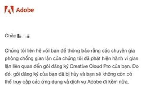 Người dùng Việt dùng Adobe bản quyền vẫn bị khoá tài khoản