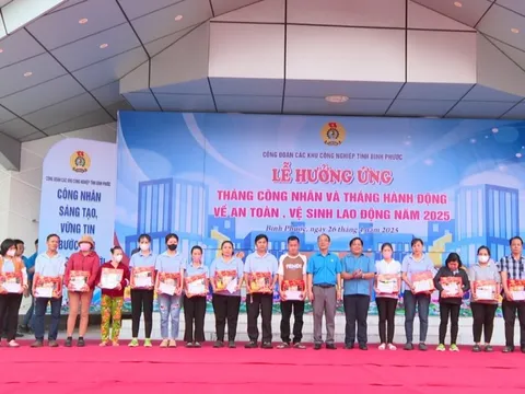 Bình Phước: Sôi nổi lễ khởi động tháng công nhân 2025