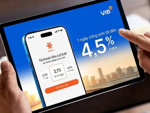SME tự động hóa quản trị dòng tiền: Mở tài khoản online, sử dụng tính năng sinh lời đến 4,5%/năm từ VIB