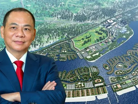 Đô thị lấn biển lớn nhất Việt Nam 2.870ha của tỷ phú Phạm Nhật Vượng đóng hơn 27.000 tỷ đồng tiền đất