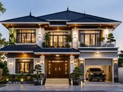 Chi phí xây nhà mái Nhật 2 tầng 100m² có gara ô tô bao nhiêu?